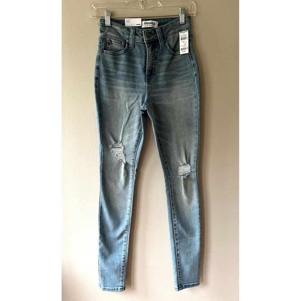 RSQ Sz 24 Curvy Light Wash High Rise Skinny Jeans Stretch Denim Pants